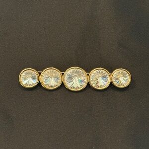 Princess House Vintage Luminess Swarovski Crystal Rivioli Bar Pin